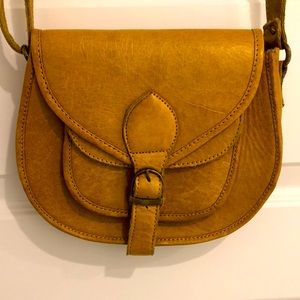 Yellow leather purse